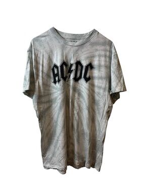 AC/DC Gray Tie-Dye Logo Tee m/L